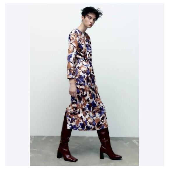 New Zara knot front‎  Multi Color Dress - Picture 1 of 10